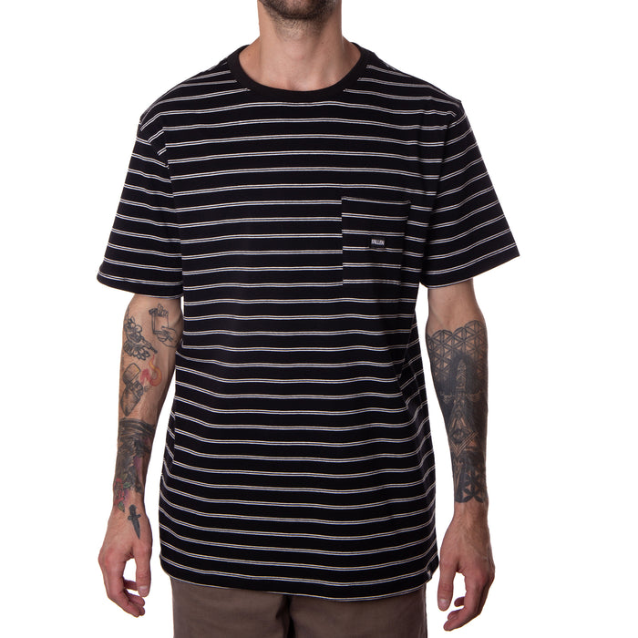 STRIPED POCKET TEE - BLACK / WHITE