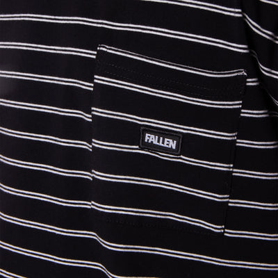 STRIPED POCKET TEE - BLACK / WHITE