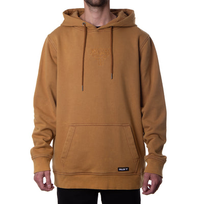 INSIGNIA EMBROIDERED HOODIE - WASHED ALMOND