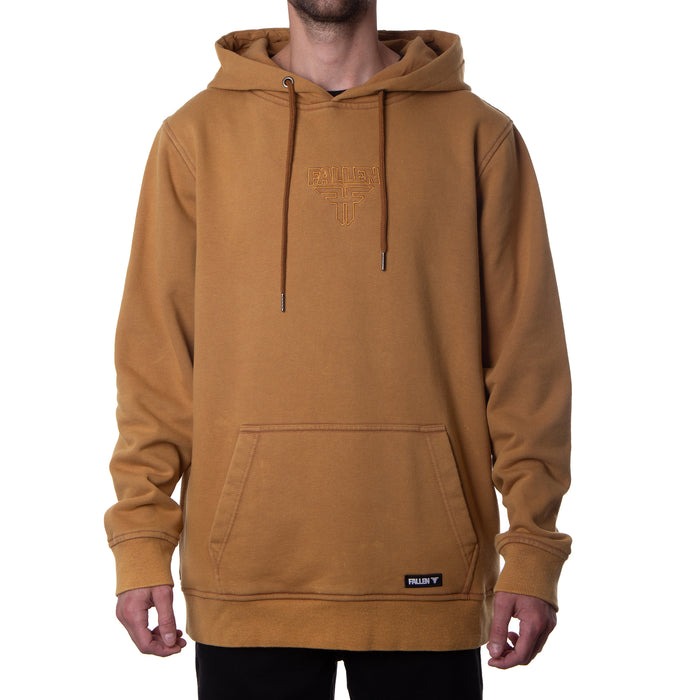 INSIGNIA EMBROIDERED HOODIE - WASHED ALMOND