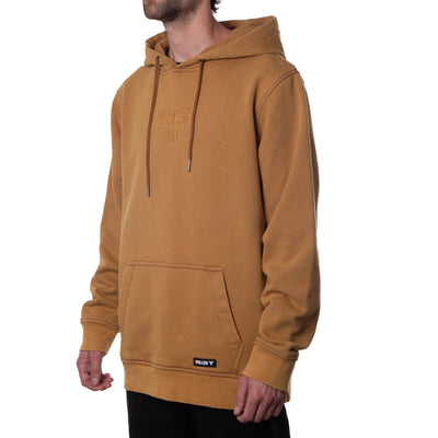 INSIGNIA EMBROIDERED HOODIE - WASHED ALMOND