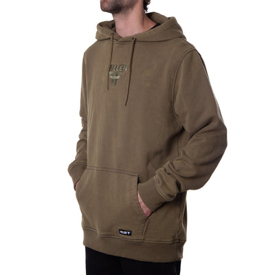 INSIGNIA EMBROIDERED HOODIE - WASHED MOSS GREEN