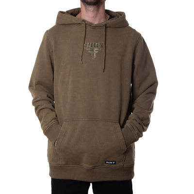 INSIGNIA EMBROIDERED HOODIE - WASHED MOSS GREEN