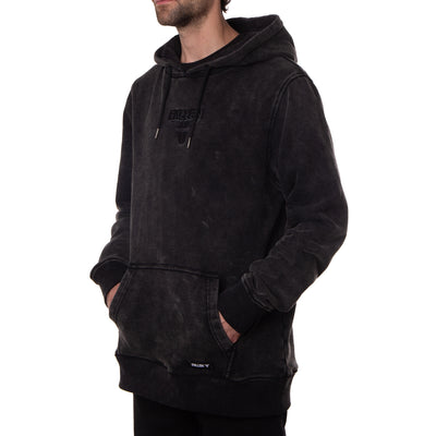 INSIGNIA EMBROIDERED HOODIE - WASHED BLACK