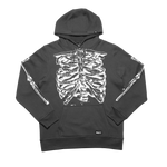 SKELETON HOODIE - ASPAHALT / OFF WHITE