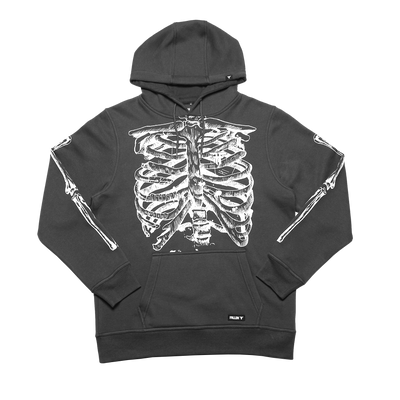 SKELETON HOODIE - ASPAHALT / OFF WHITE