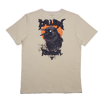 DARK RAVEN TEE - IVORY / ORANGE
