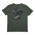 SERPENT SKIN TEE - OLIVE / BLACK