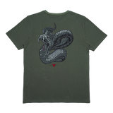 SERPENT SKIN TEE - OLIVE / BLACK