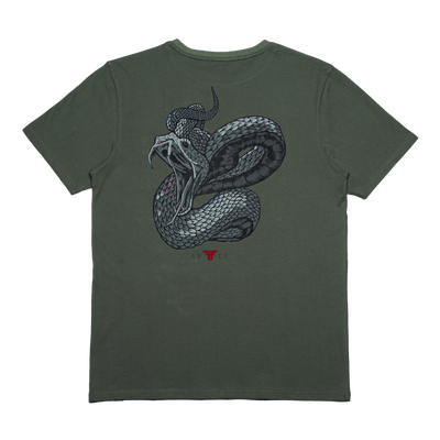 SERPENT SKIN TEE - OLIVE / BLACK