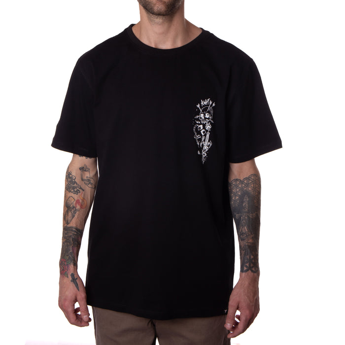 FLASH ART TEE - BLACK / WHITE