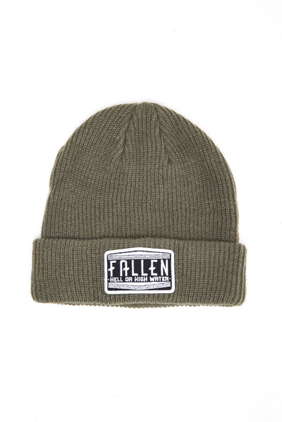 HENDLEY PATCH MILITARY GREEN BEANIE