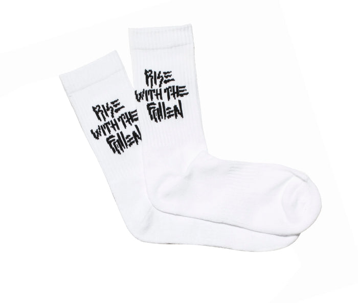 RISE WITH THE FALLEN SOCK - WHITE / BLACK