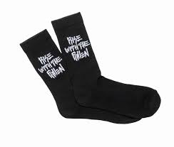 RISE WITH THE FALLEN SOCK - BLACK / WHITE